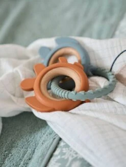 Anneaux De Dentition En Bois Et Silicone Multicolor - Vertbaudet -Enfants Jouets Magasin anneaux de dentition en bois et silicone 3