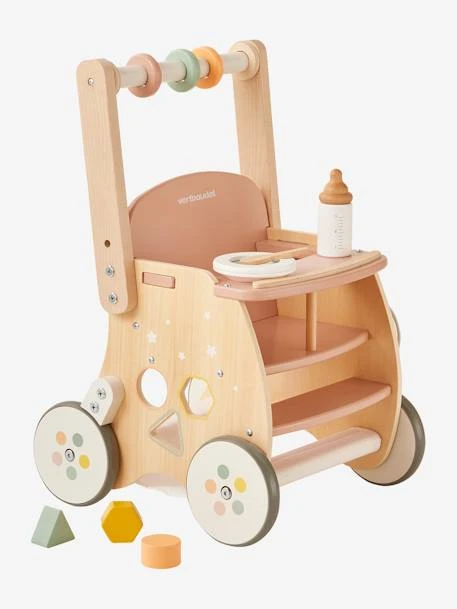Chariot De Marche Poussette En Bois FSC® Rose - Vertbaudet 6 Chariot De Marche Poussette En Bois FSC® Rose - Vertbaudet – Image 4