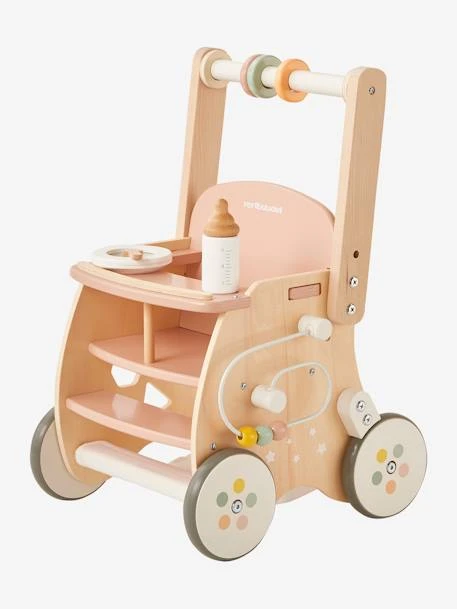 Chariot De Marche Poussette En Bois FSC® Rose - Vertbaudet 7 Chariot De Marche Poussette En Bois FSC® Rose - Vertbaudet – Image 5