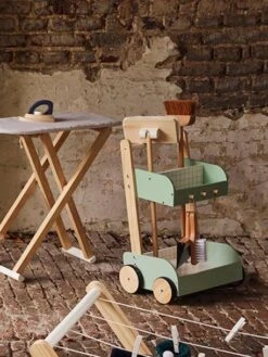 Chariot De Ménage En Bois FSC® Vert - Vertbaudet -Enfants Jouets Magasin chariot de menage en bois fsc 3