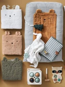 Doudou Carré + Hochet GREEN FOREST Multicolore - Vertbaudet -Enfants Jouets Magasin doudou carre hochet green forest 2