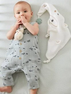 Doudou Carré + Hochet GREEN FOREST Multicolore - Vertbaudet -Enfants Jouets Magasin doudou carre hochet green forest 3