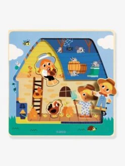 Puzzle 3 Niveaux Chez Moo DJECO Bleu - Djeco -Enfants Jouets Magasin puzzle 3 niveaux chez moo djeco 2