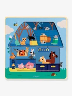 Puzzle 3 Niveaux Chez Moo DJECO Bleu - Djeco -Enfants Jouets Magasin puzzle 3 niveaux chez moo djeco 3