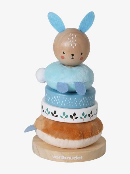 Pyramide à Empiler Tissu Et Bois FSC® Bleu - Vertbaudet 3 Pyramide à Empiler Tissu Et Bois FSC® Bleu - Vertbaudet