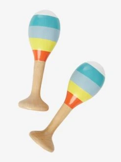 Set 3 Instruments : Maracas, Tambourin, Grelots En Bois FSC® Multicolore - Vertbaudet -Enfants Jouets Magasin set 3 instruments maracas tambourin grelots en bois fsc 1