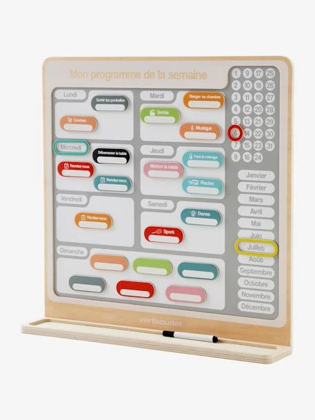 Tableau Organisateur De Semaine Gris - Vertbaudet 4 Tableau Organisateur De Semaine Gris - Vertbaudet – Image 2